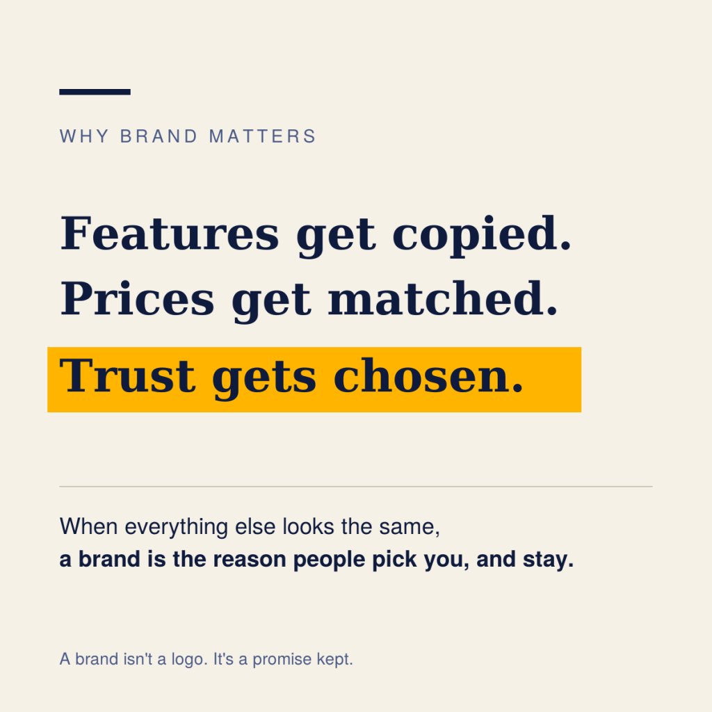 Features Get Copied. Prices Get Matched. Trust Gets&nbsp;Chosen.